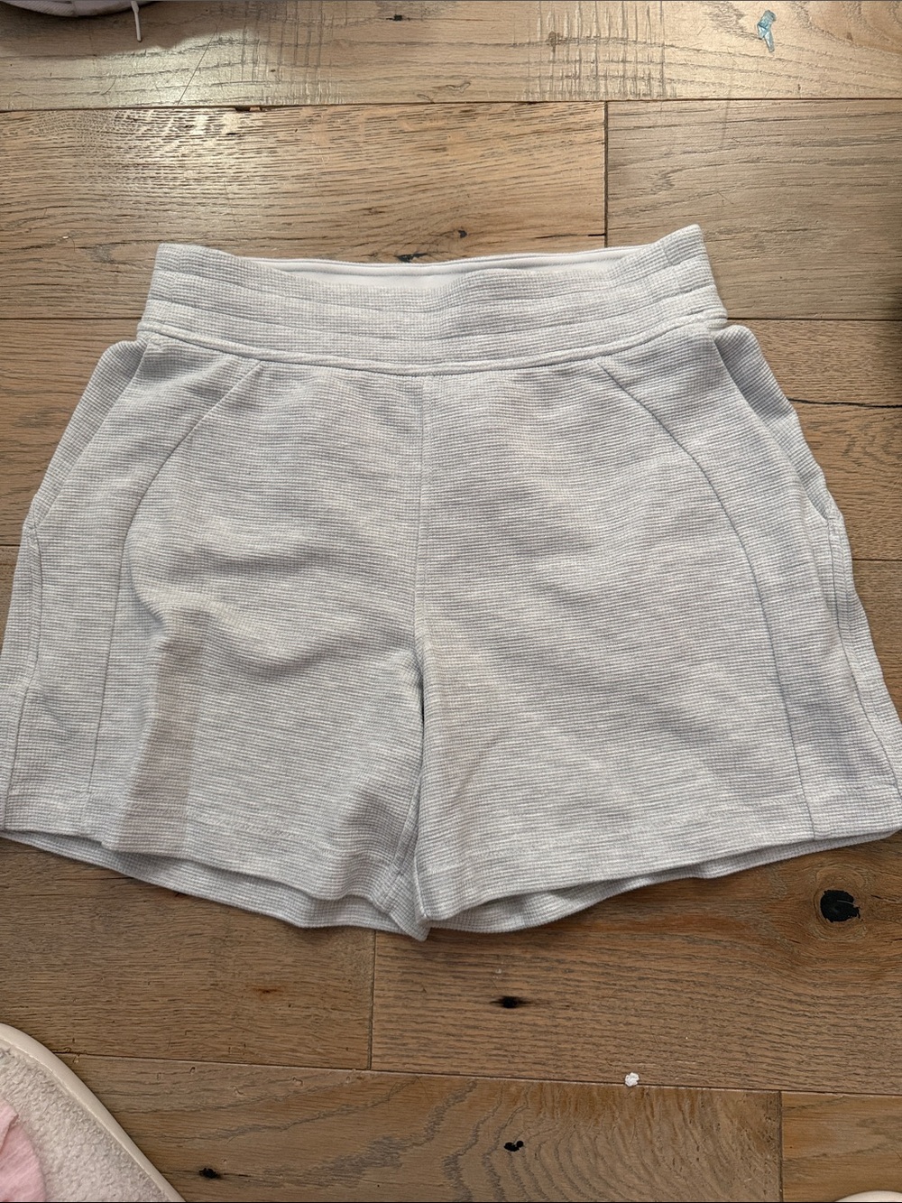 lululemon athletica Ribbed Knit Athletic Shorts — Light Gray